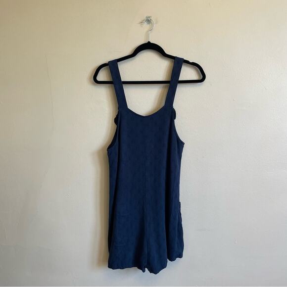 Gianni Bini S Navy Blue romper button down summer vacation bow tie square - Picture 5 of 7